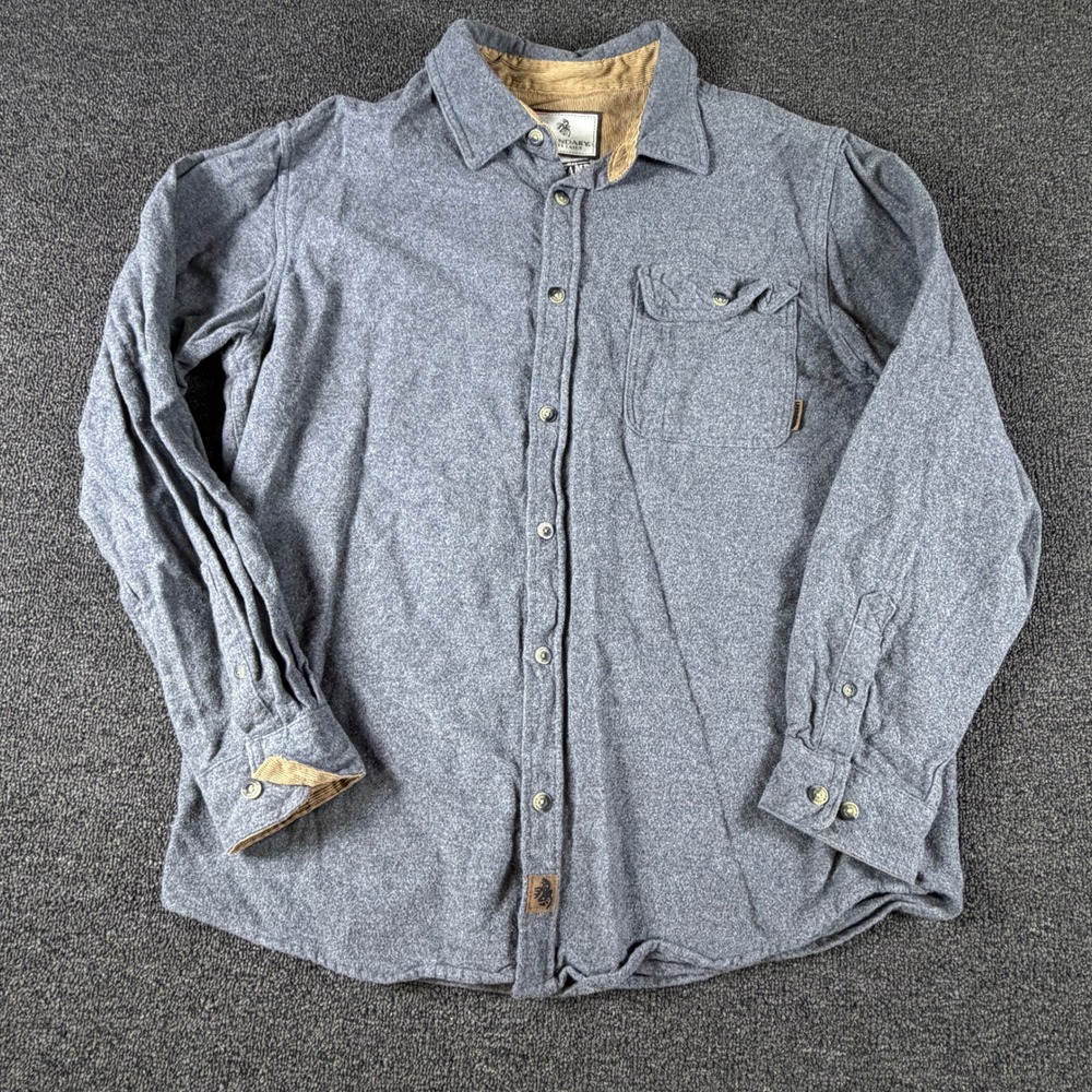 Legendary Whitetails Flannel Shirt Mens LG Buck Camp Gray Button Down EUC